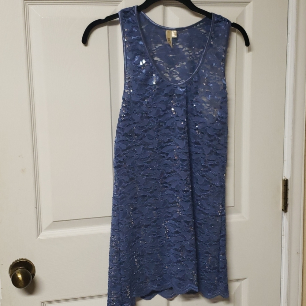 BKE sequined lace tank top